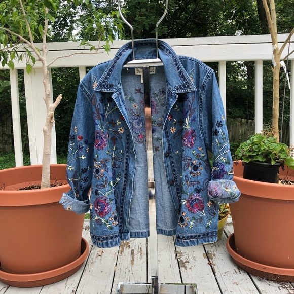 Tantrums Tops - Vintage embroidered denim shirt